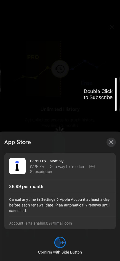 iVPN APP Login Page - Mobile view